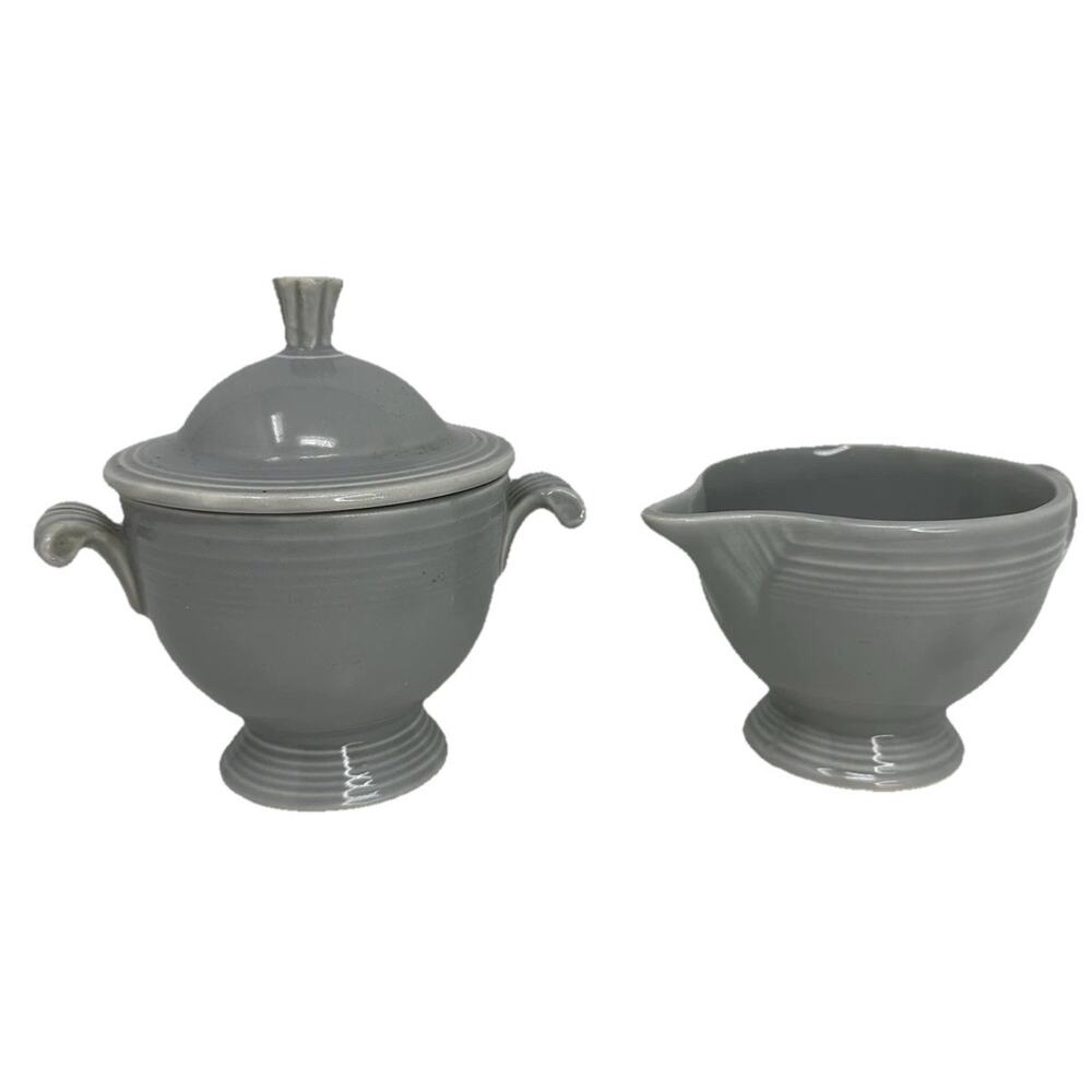 Vintage Fiesta fiestaware Gray Cream & Sugar